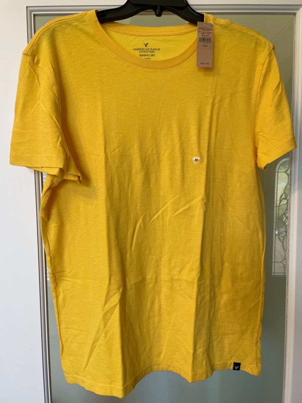 American Eagle Outfitters Yellow Seriously Soft Crewneck Tee